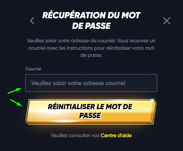 Récupération de mot de passe QuickWin